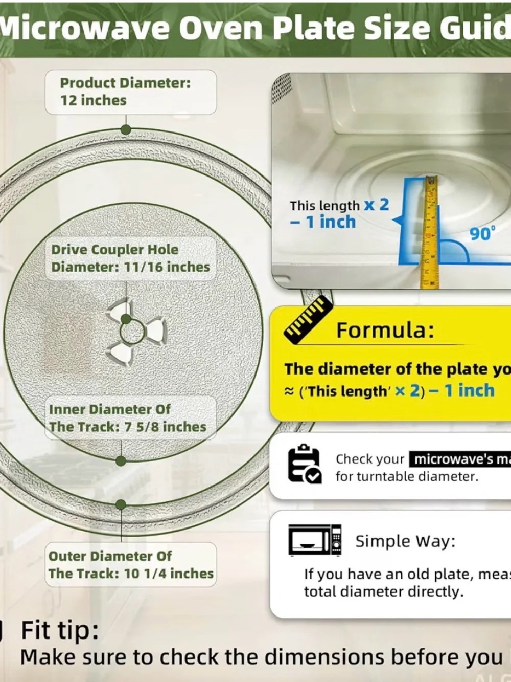 12-Inch Clear Glass Microwave Turntable Plate